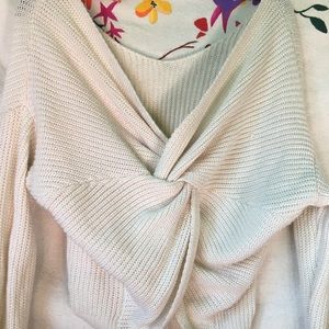 Twist open back sweater